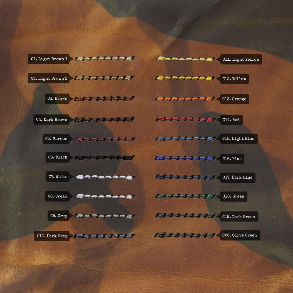 Leather Watch Strap, Military 101 | Thread Color Chart | Full Grain Italian Veg Tanned | Cozy Handmade