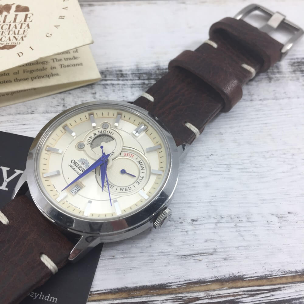 Leather Watch Strap, Vintage 406 | Italian Veg Tanned | Orient Watch | Cozy Handmade
