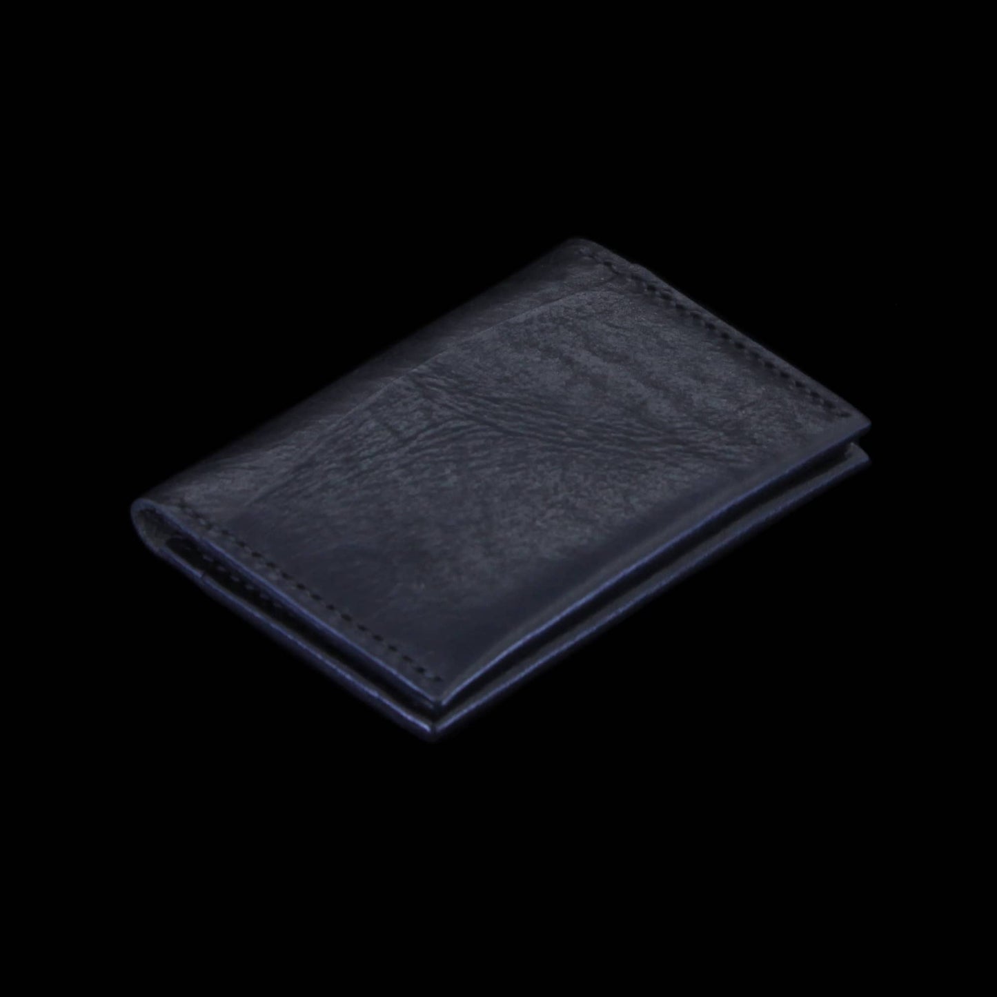 Leather Card Wallet, Vintage Nero (Black)