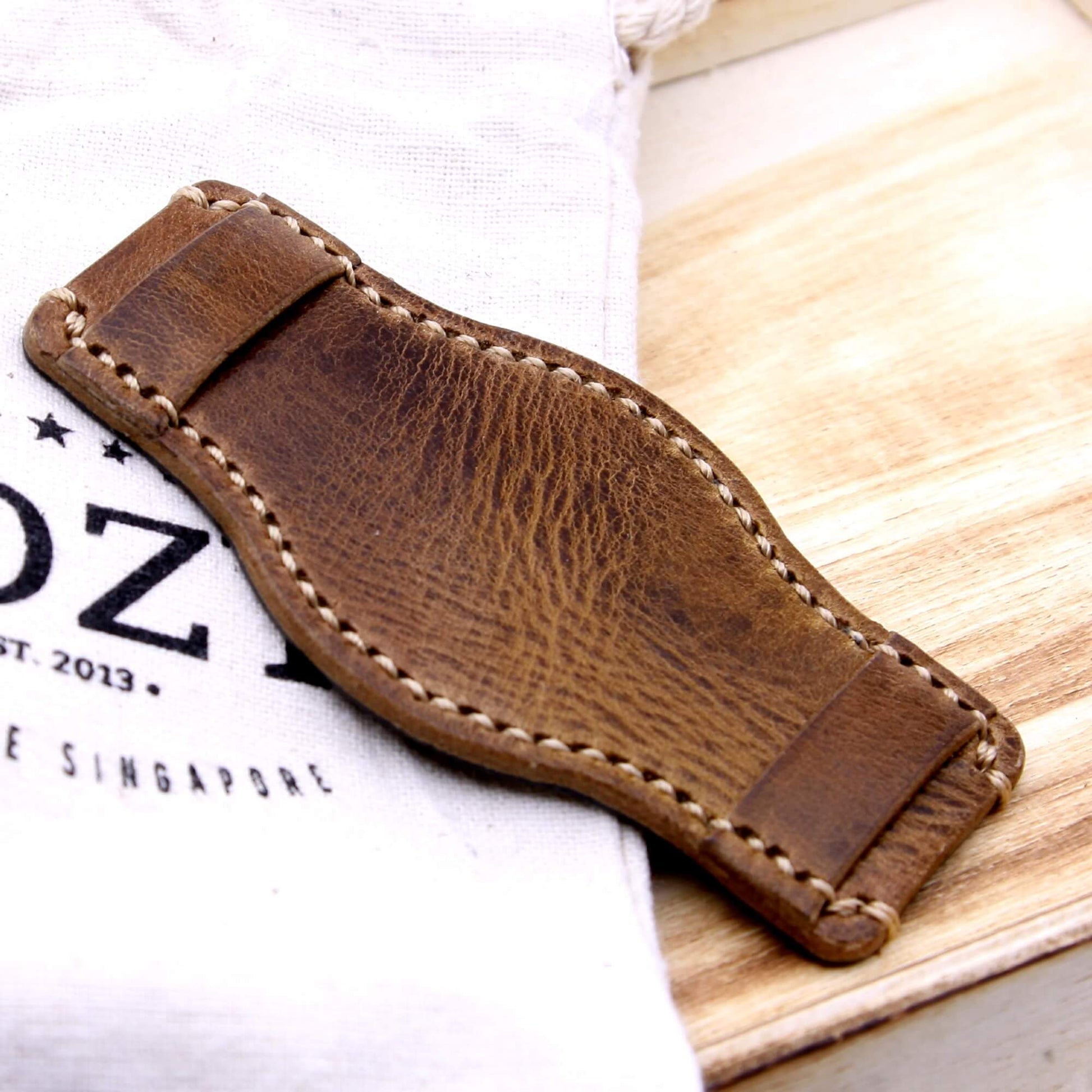 Leather Bund Pad, Style II Military 102 | Full Grain Italian Veg Tanned Leather | Cozy Handmade