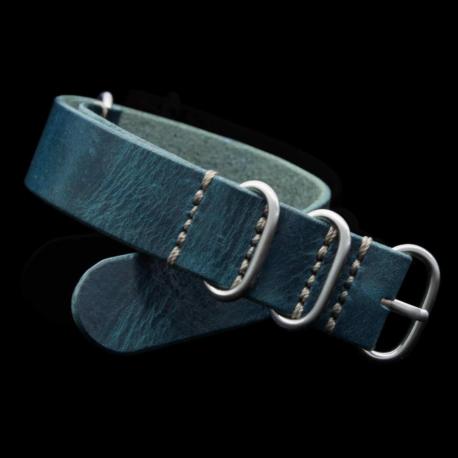 Leather Watch Strap, 4-Ring Military 106 | Full Grain Italian Veg Tanned | Cozy Handmade