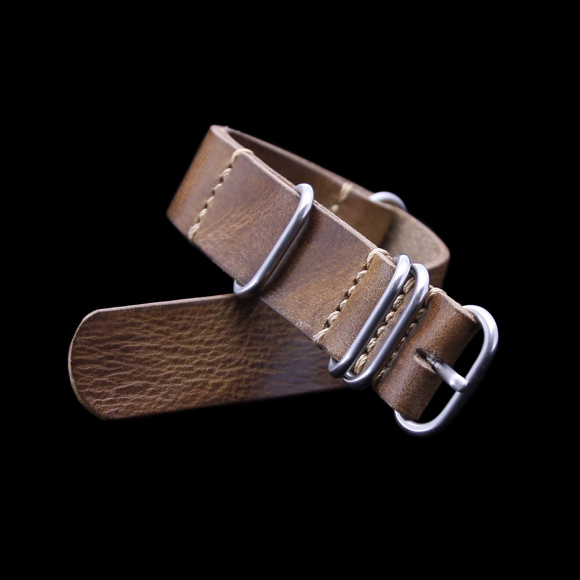 NAT2 Leather Watch Strap, 5-Ring Military 102 | Full Grain Italian Veg Tanned | Cozy Handmade